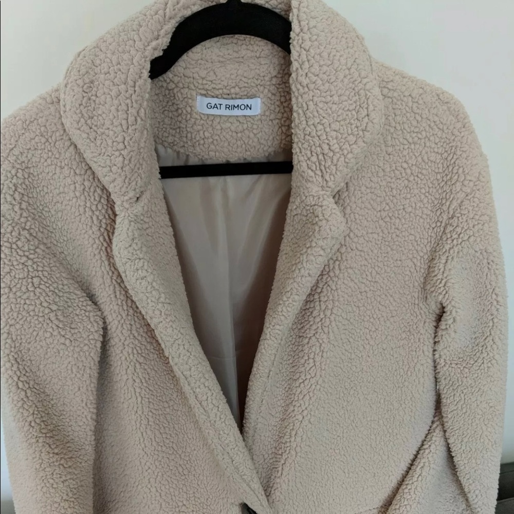 Gat Rimon Beige Teddy Bear Coat SZ S